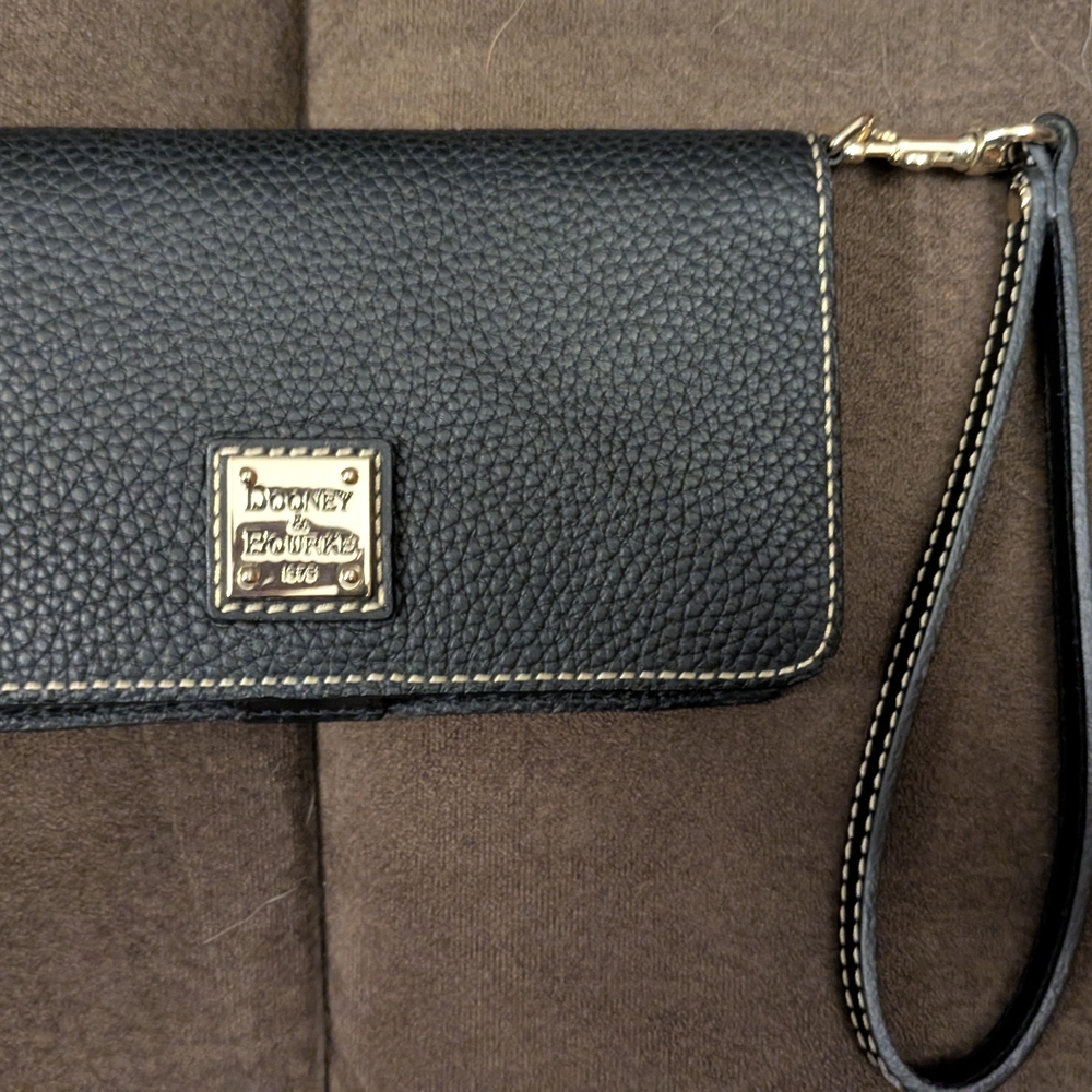 Dooney & Bourke Black Wallet with Gold Accents